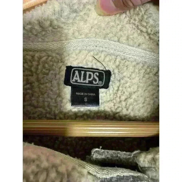 Vintage Alps Gray/Ivory Stitched  Fleece Button Seamed Sleeve Women’s S Jacket - Picture 7 of 10